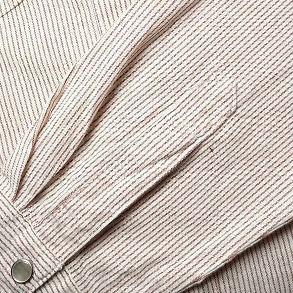 Wrangler Western Snap Shirt Women’s M Red Pinstripe Cotton Cowboy Top - Picture 11 of 11